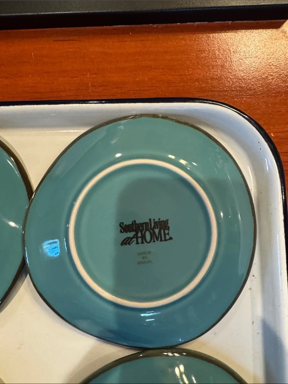 Southern Living At Home Teal Ceramic Dessert Bowls - Set of 6